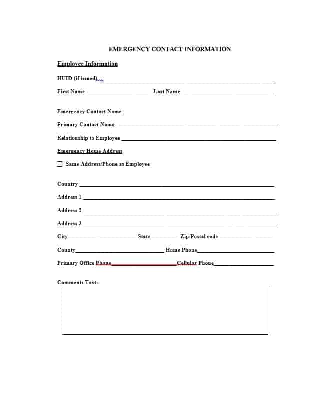 54-free-emergency-contact-forms-employee-student
